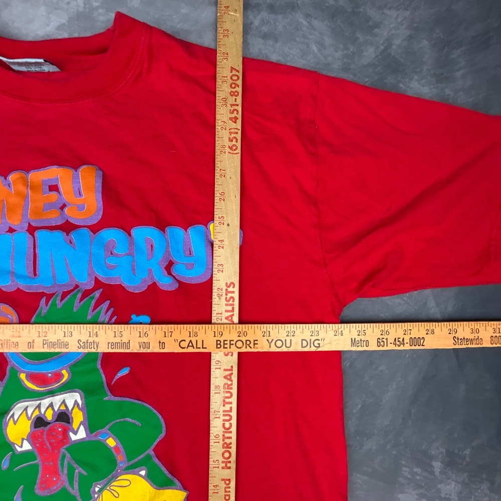 Vintage Russo Wear Money Hungry Graphic Tee Red Y2K Streetwear 2XL Heavy Duty - Picture 5 of 6